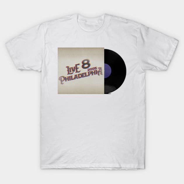 RETRO VINYL LIVE 8 CONCERT PHILLY T-Shirt by elSALMA